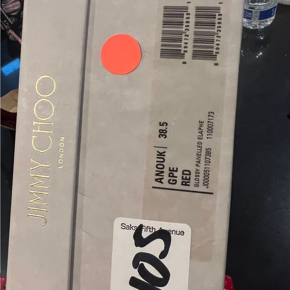 Authentic Jimmy Choo red snake anouk pump size 38.5. - Picture 10 of 12